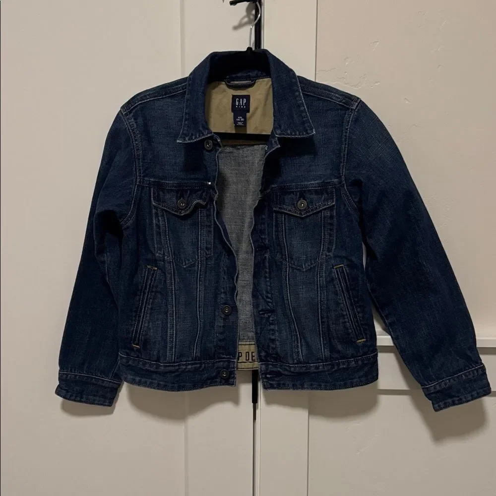GAP Kids Youth Dark Wash Denim Blue Jacket Casual Unisex Size XXL (14-16) EUC